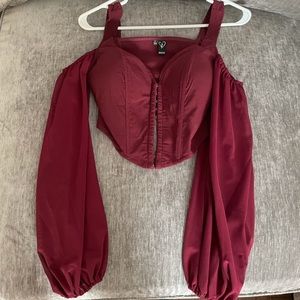 Windsor burgundy corset crop top never worn